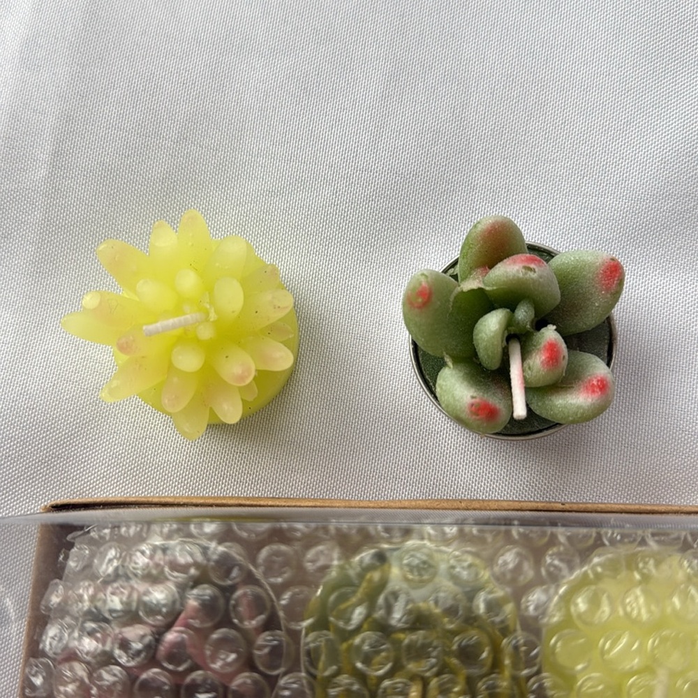 Set of Succulent Shaped tea light candles - 6pk - Picture 3 of 3